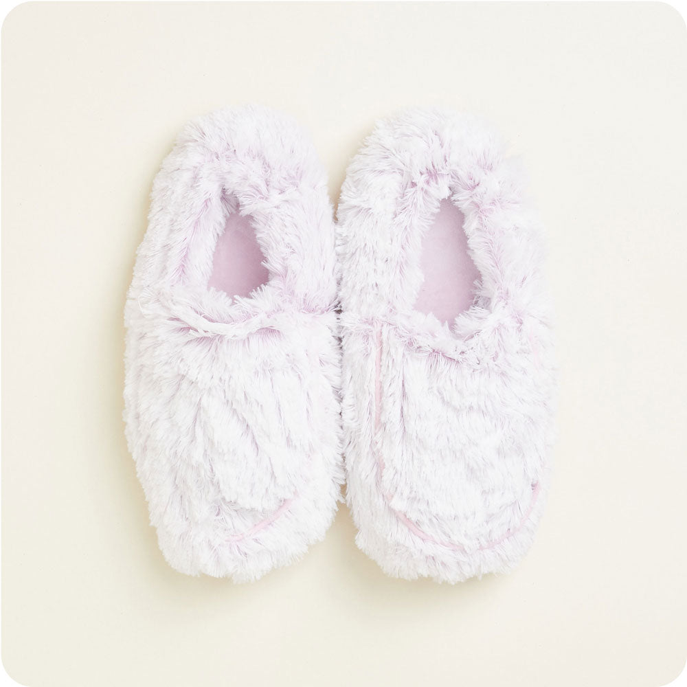 Image 92: Microwavable Marshmallow Lavender Warmies Slippers - Warmies USA