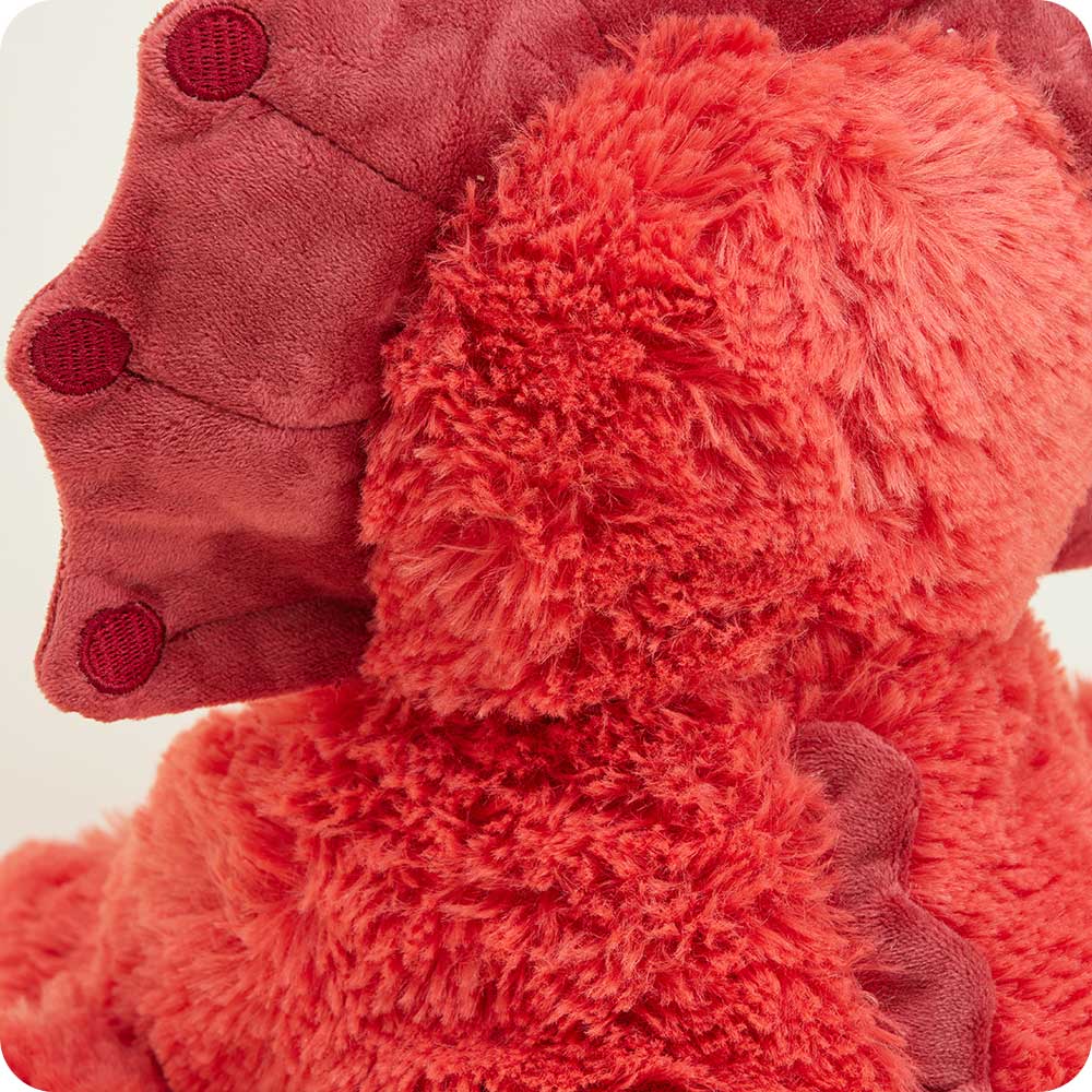 Image 108: Soft Warm Weighted Red Triceratops Plush Warmies